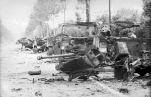Villers-Bocage, zerstörte Militärfahrzeuge